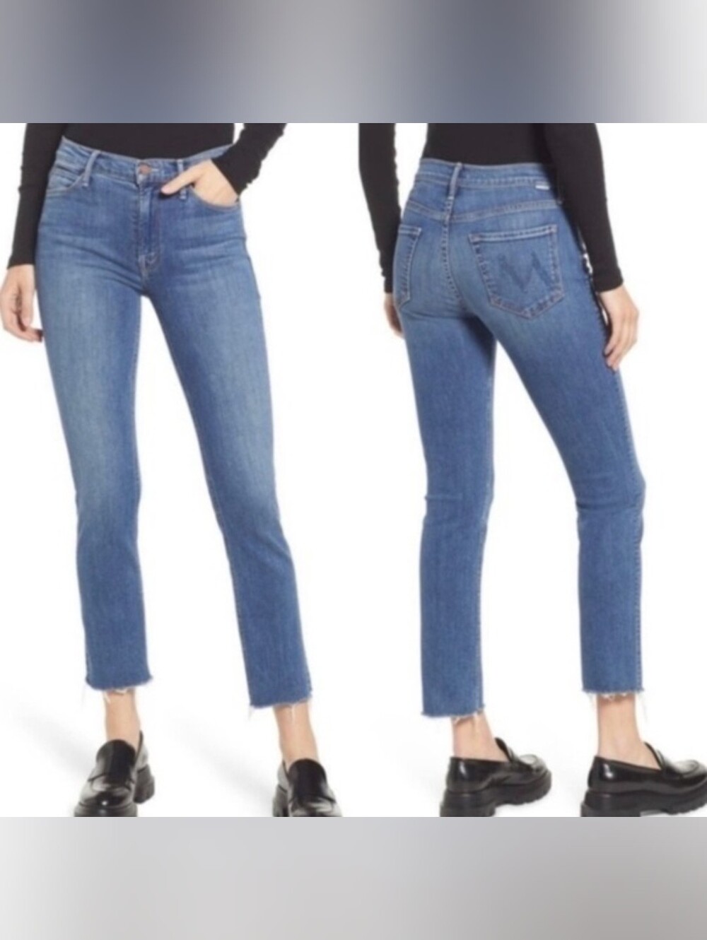 MOTHER The Mid Rise Dazzler Ankle Fray Jeans This Time Next Year Size 27 Blue